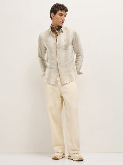 Men Woven Striped Slim Fit Casual Shirt TBH-RAEKO-CR