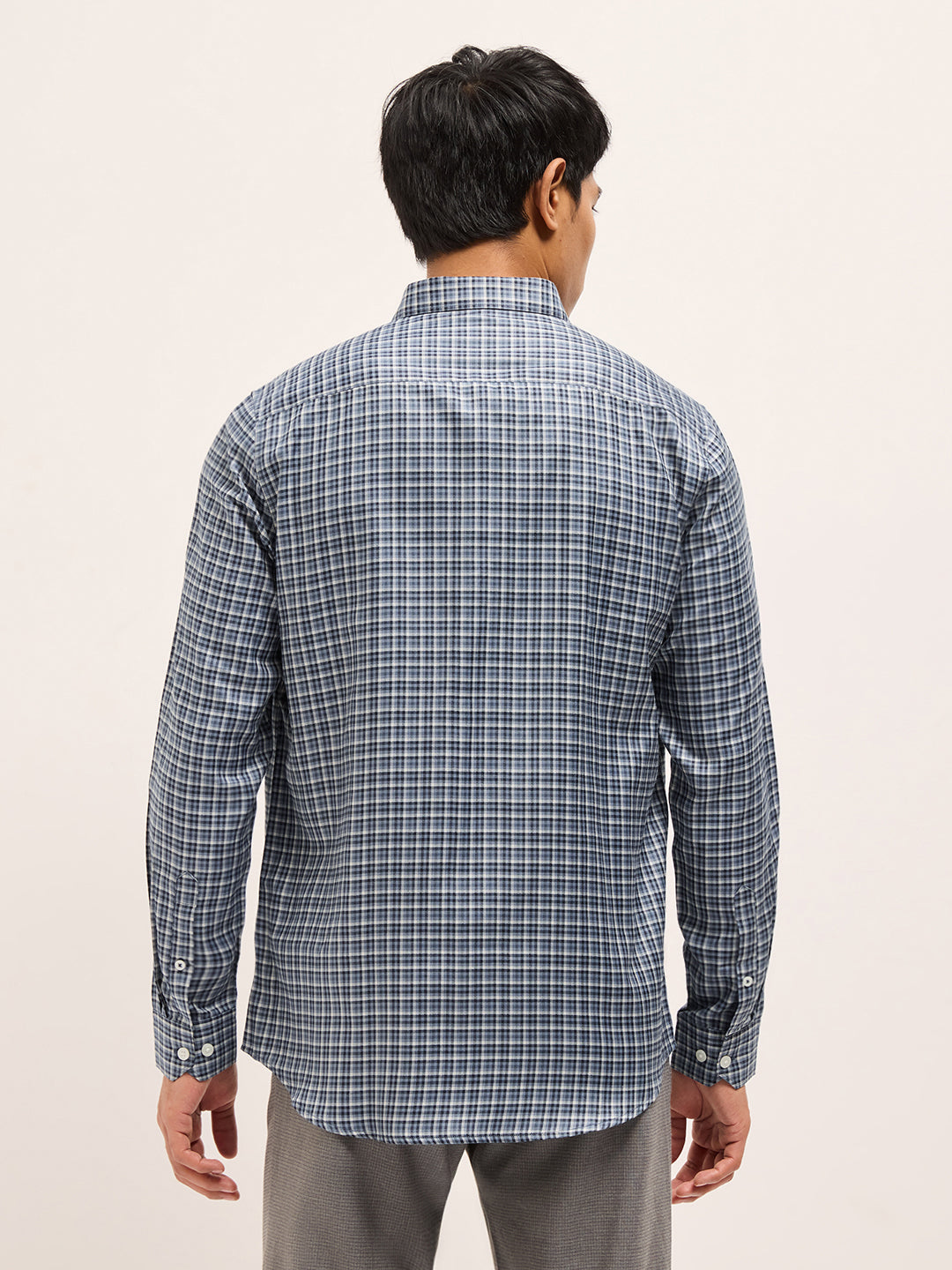 Men Checked Tailored Fit Formal Shirt TBH-SKIO-BL