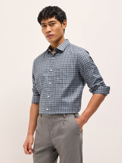 Men Checked Tailored Fit Formal Shirt TBH-SKIO-BL