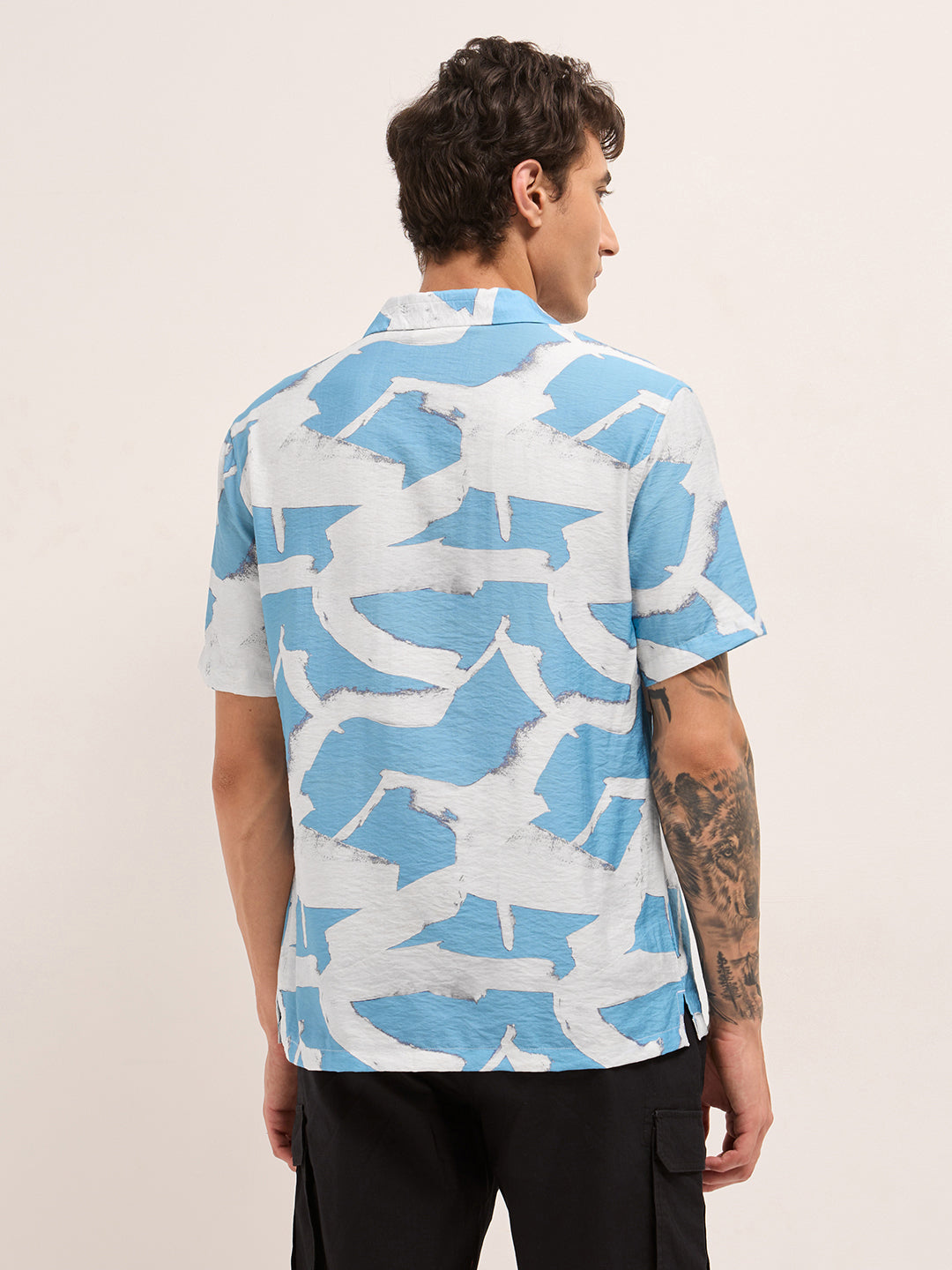 Men Abstract Printed Relax Fit Casual Shirt | Bear House at Broadway