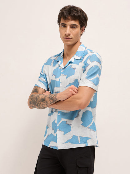 Men Abstract Printed Relax Fit Casual Shirt | Bear House at Broadway