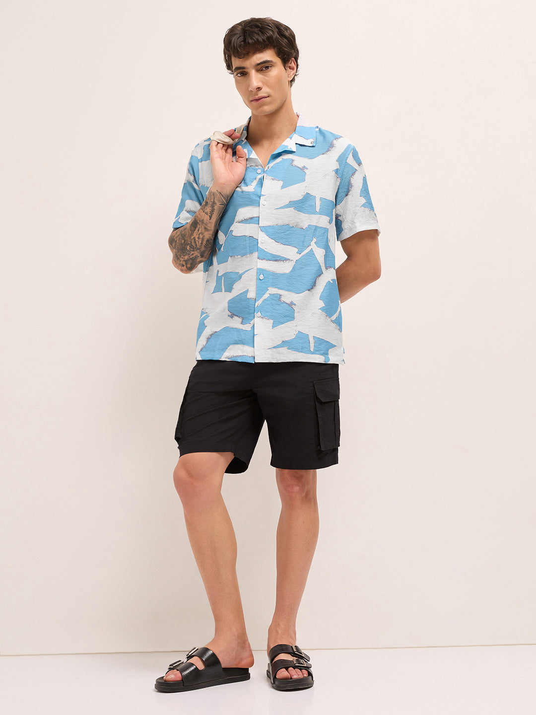 Men Abstract Printed Relax Fit Casual Shirt | Bear House at Broadway
