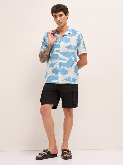 Men Abstract Printed Relax Fit Casual Shirt | Bear House at Broadway