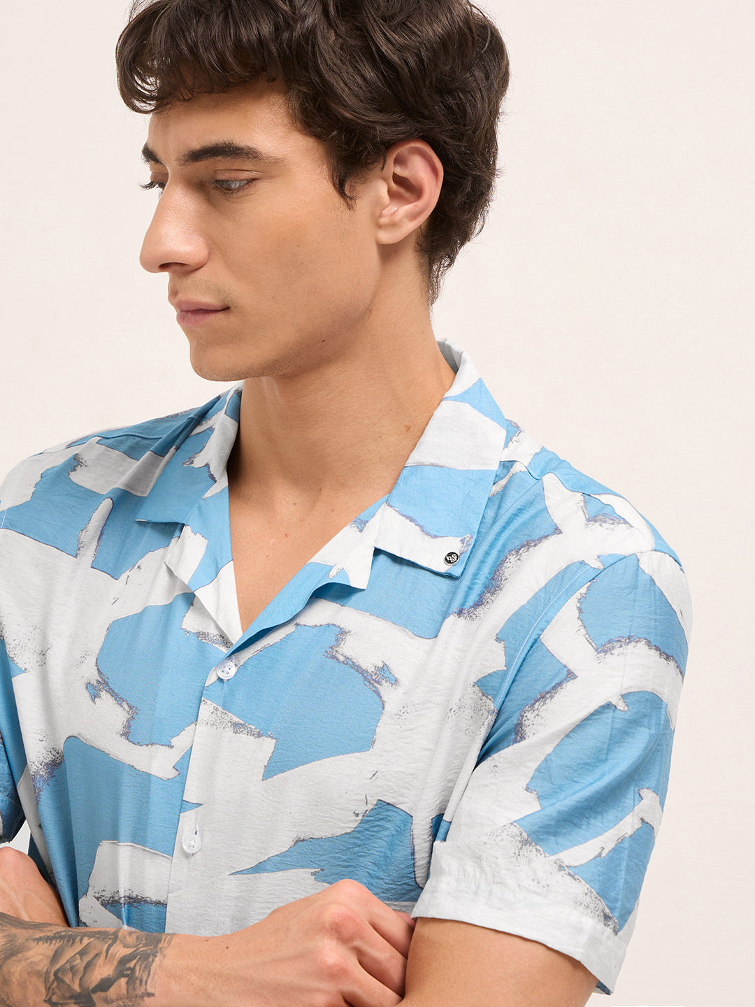 Men Abstract Printed Relax Fit Casual Shirt | Bear House at Broadway