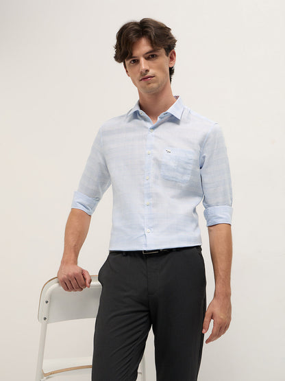 Men Cotton Checked Tailored Fit Formal Shirt TBH-TRIMO-BL