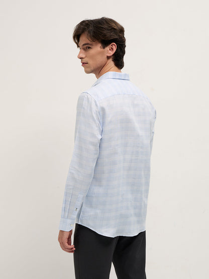 Men Cotton Checked Tailored Fit Formal Shirt TBH-TRIMO-BL