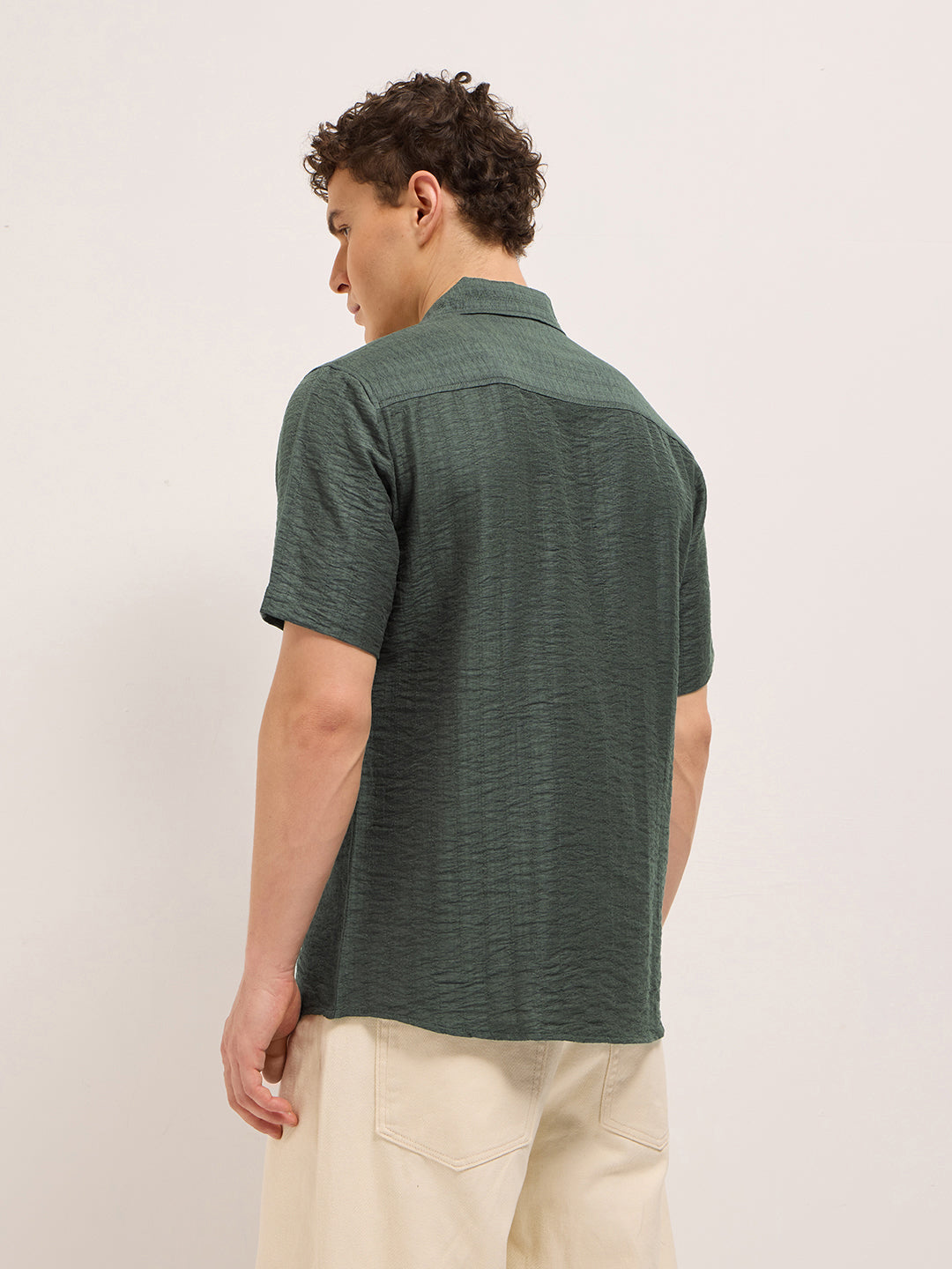 Men's Texturted Regular Fit Casual Shirt TBH-WAKU-OL