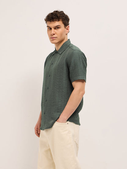 Men's Texturted Regular Fit Casual Shirt TBH-WAKU-OL