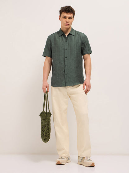 Men's Texturted Regular Fit Casual Shirt TBH-WAKU-OL