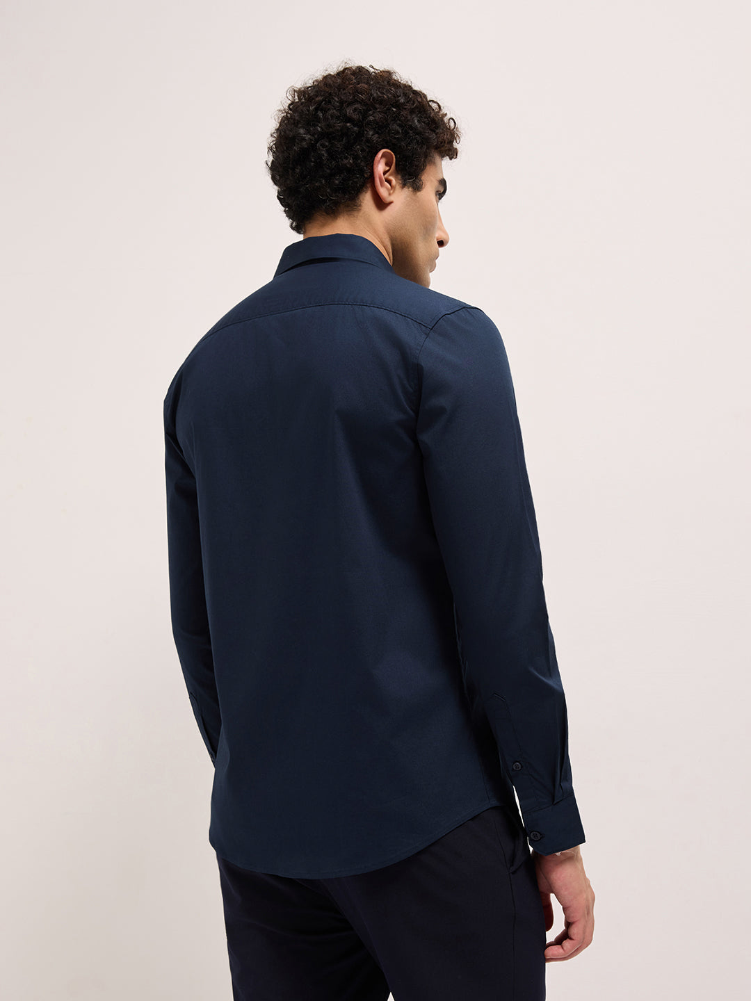 Men Cotton Solid Tailored Fit Formal Shirt TBH-WESLEY-BL