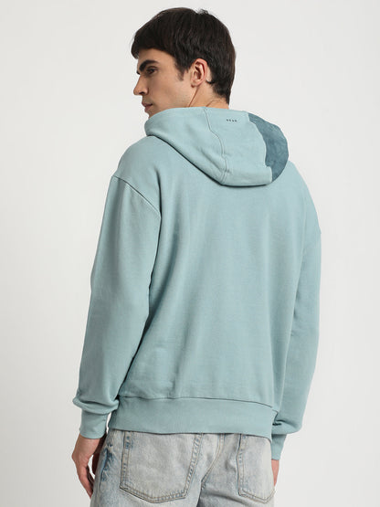 Men Blue Printed Regular Fit Hoodies TBH-WRAP-BL