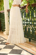 White Gathered Maxi Skirt | The Clothing Factory at Broadway