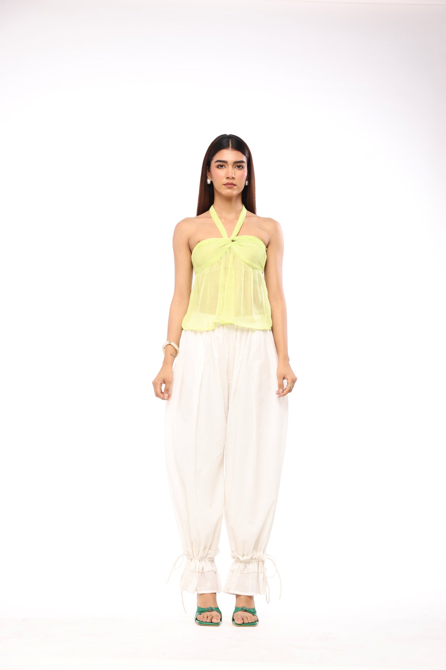 Whimsical Cloud-Puff Ruffle Pants