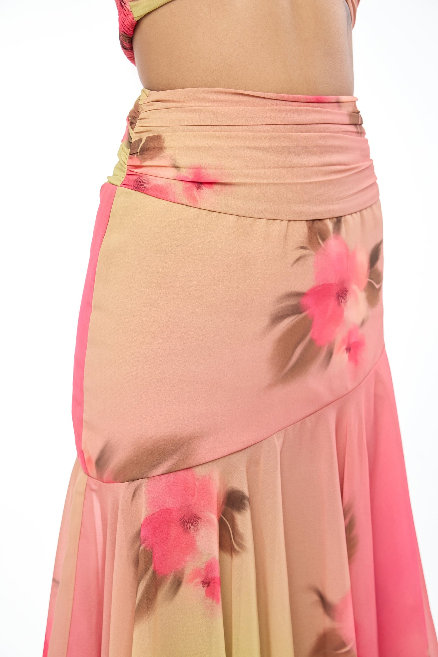 Tropical Bloom Ombre Maxi Skirt