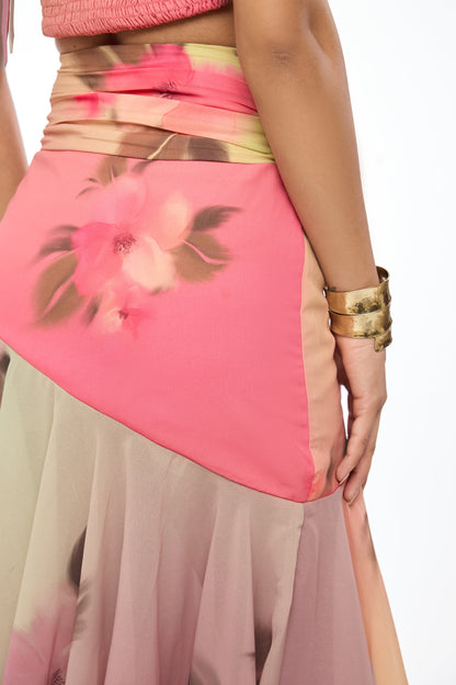 Tropical Bloom Ombre Maxi Skirt