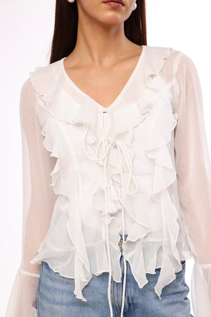 Cloud Puff Bell Sleeve Top