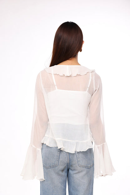 Cloud Puff Bell Sleeve Top