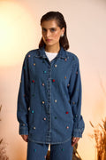 Crystal Studded Denim Shirt | The Clothing Factory at Broadway