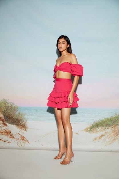 Pink Mini Frill Skirt