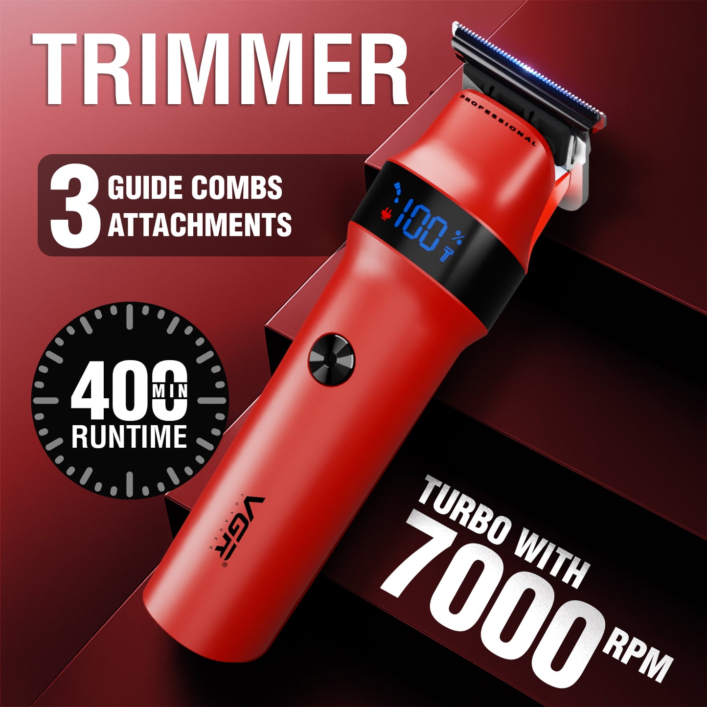VGR Rosso Hair Trimmer