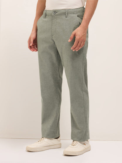 Men Mid Rise Solid Straight Fit Casual Trousers TRO-AMTER-OL