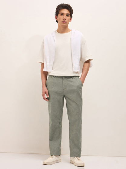 Men Mid Rise Solid Straight Fit Casual Trousers TRO-AMTER-OL