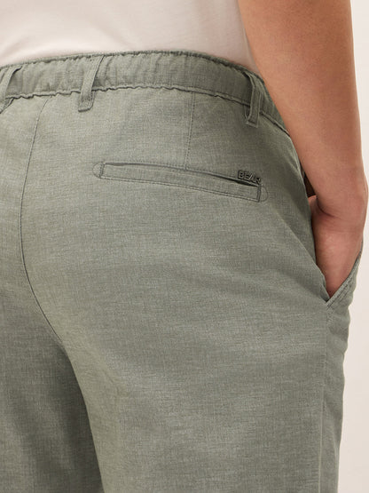 Men Mid Rise Solid Straight Fit Casual Trousers TRO-AMTER-OL