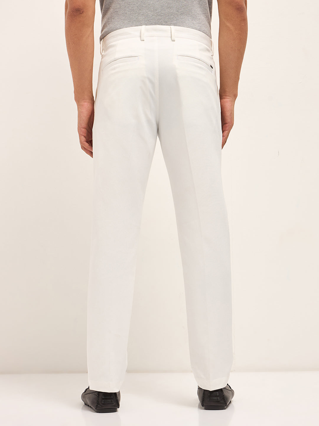 Men's Solid Regular Fit Formal Trouser TRO-ANAKIN-WH