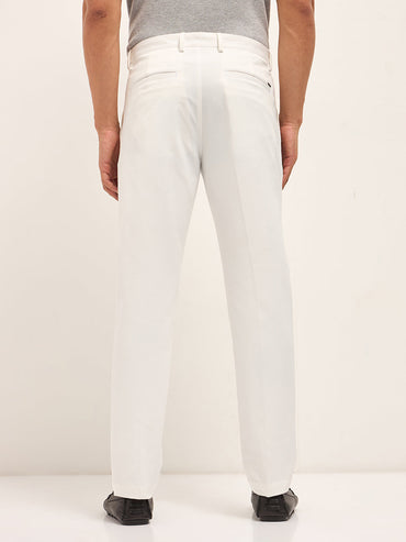 Men's Solid Regular Fit Formal Trouser TRO-ANAKIN-WH