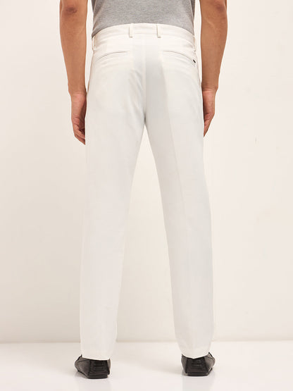 Men's Solid Regular Fit Formal Trouser TRO-ANAKIN-WH