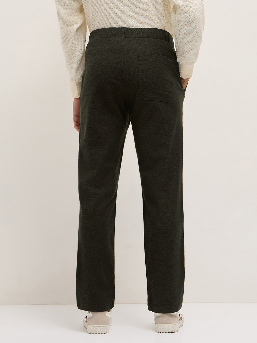 Men Solid Cotton Straight Fit Casual Trousers TRO-ARTAE-OL