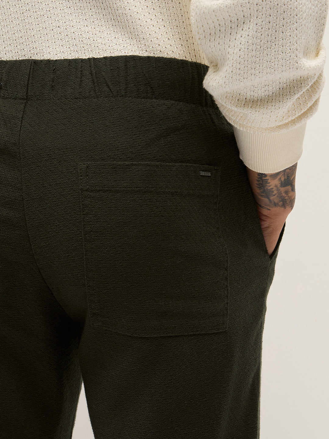 Men Solid Cotton Straight Fit Casual Trousers TRO-ARTAE-OL