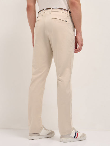 Men Solid Cotton Straight Fit Casual Trouser TRO-BENOS-CR