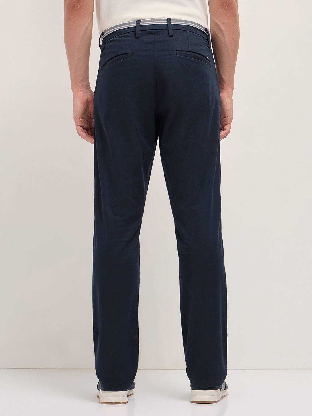 Men Solid Cotton Straight Fit Casual Trouser TRO-CAIRE-BL