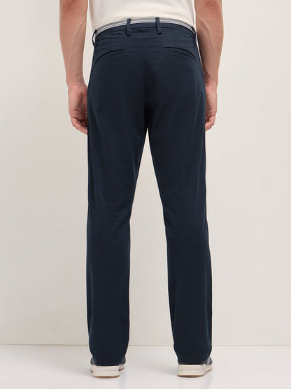 Men Solid Cotton Straight Fit Casual Trouser TRO-CAIRE-BL