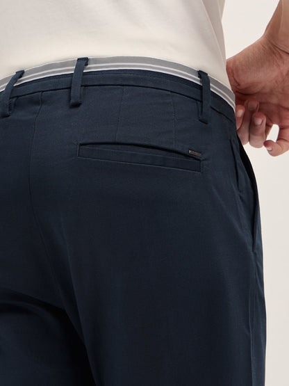 Men Solid Cotton Straight Fit Casual Trouser TRO-CAIRE-BL