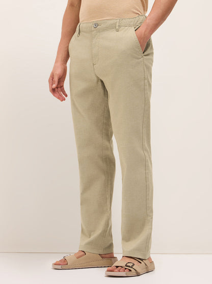 Men Mid Rise Solid Straight Fit Casual Trousers TRO-DELARA-MT