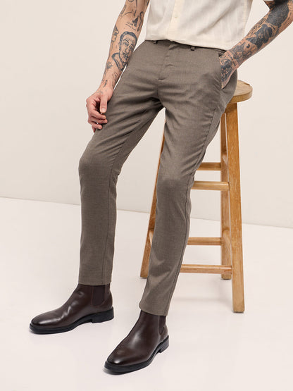 Men's Solid Slim Fit Formal Trouser TRO-DEOKSU-BR