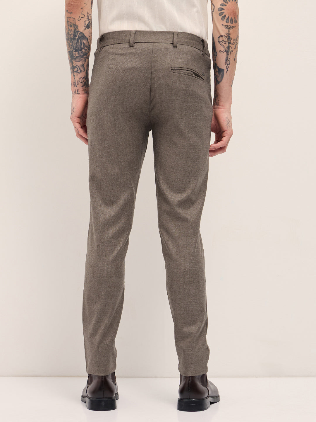 Men's Solid Slim Fit Formal Trouser TRO-DEOKSU-BR