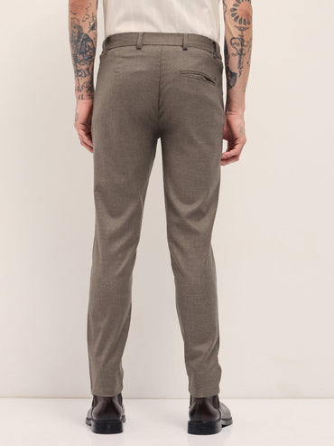 Men's Solid Slim Fit Formal Trouser TRO-DEOKSU-BR