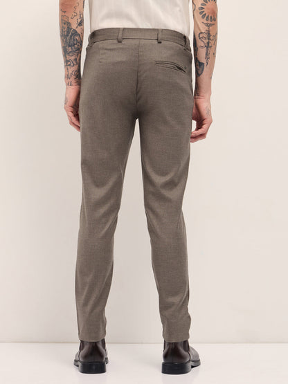 Men's Solid Slim Fit Formal Trouser TRO-DEOKSU-BR