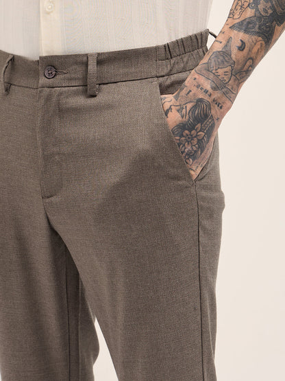 Men's Solid Slim Fit Formal Trouser TRO-DEOKSU-BR