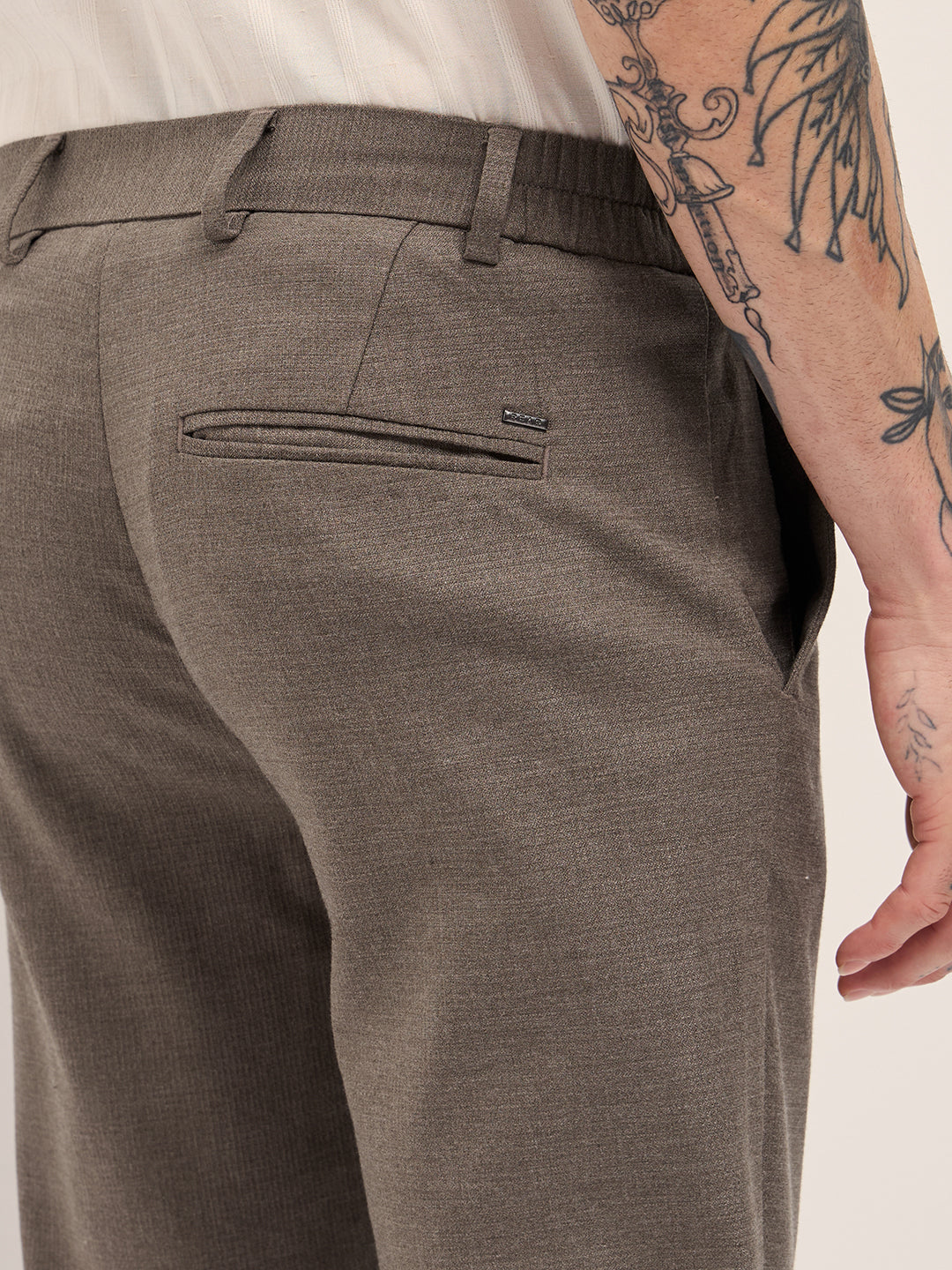 Men's Solid Slim Fit Formal Trouser TRO-DEOKSU-BR