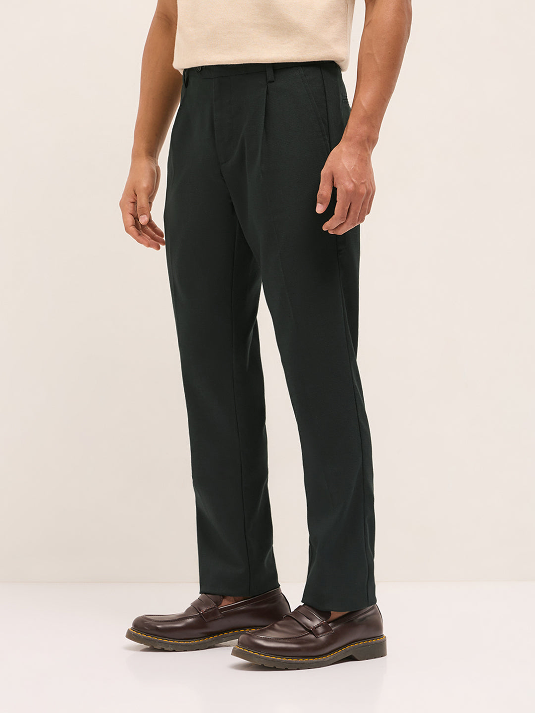 Men's Textured Regular Fit Formal Trouser TRO-GATAEK-GR