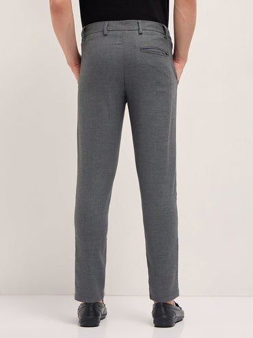 Men's Woven Textured Slim Fit Formal Trouser TRO-KYUNGHO-GY