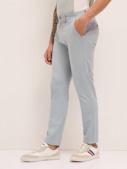 Men Cotton Solid Slim Fit Casual Trouser TRO-MADRY-GY