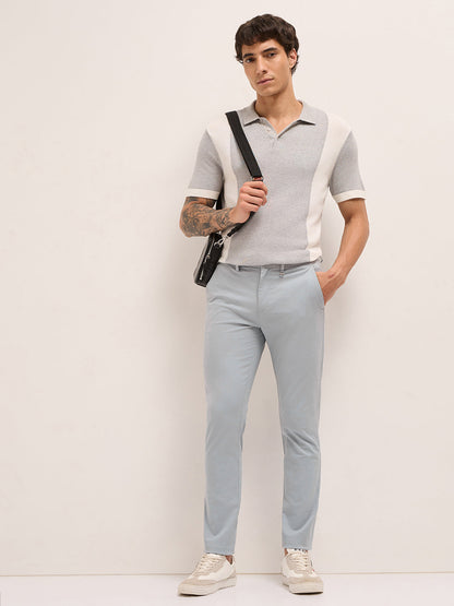 Men Cotton Solid Slim Fit Casual Trouser TRO-MADRY-GY