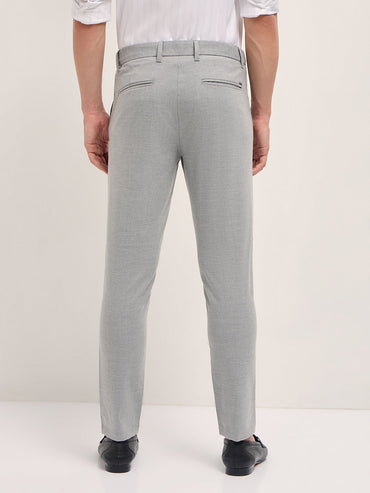 Men's Woven Pin Striped Slim Fit Formal Trouser TRO-MANI-GY