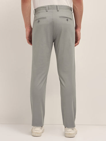 Men Solid Cotton Slim Fit Casual Trouser TRO-MANIL-GY
