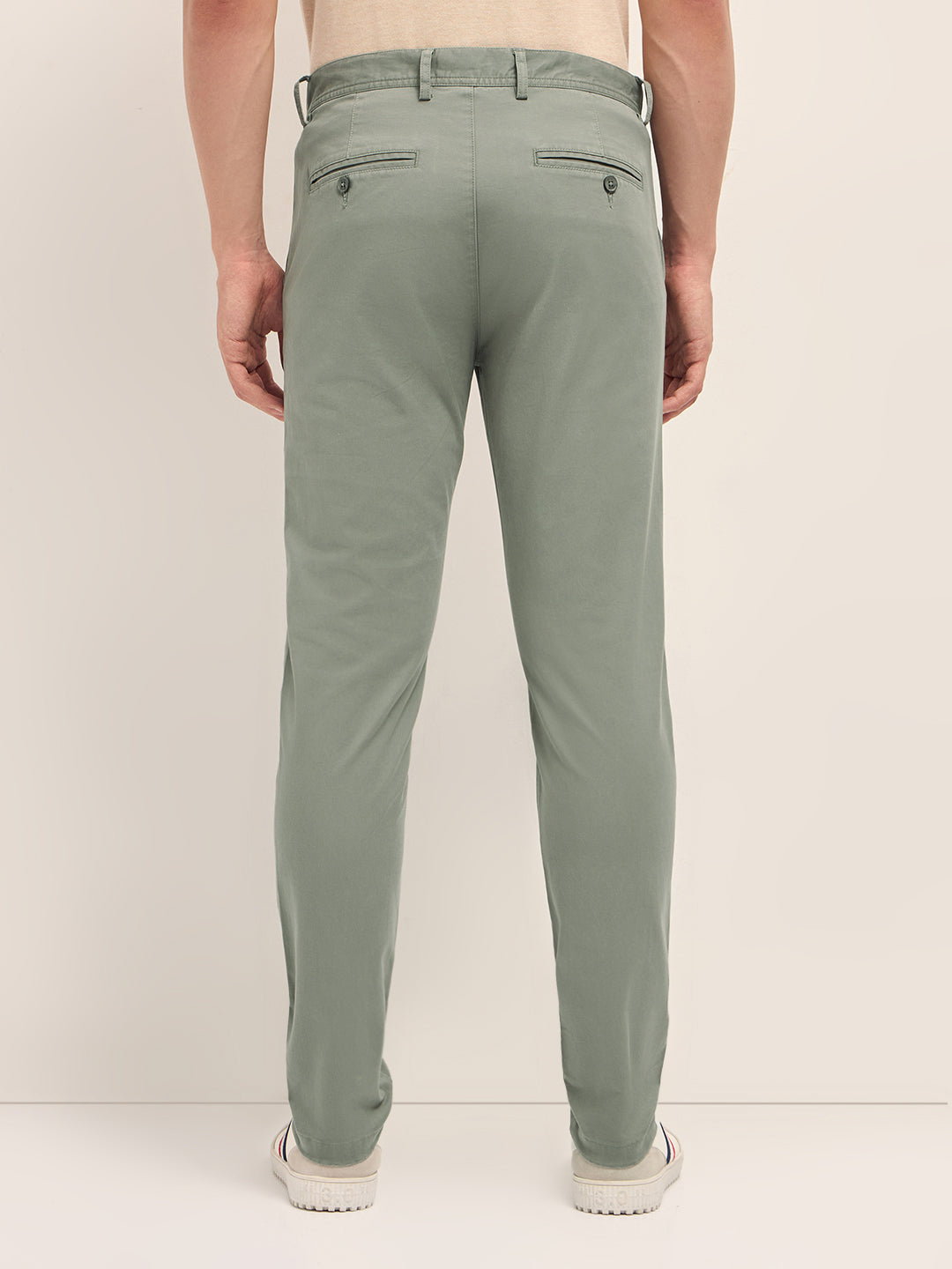 Men Solid Cotton Slim Fit Casual Trouser TRO-MILAR-GR